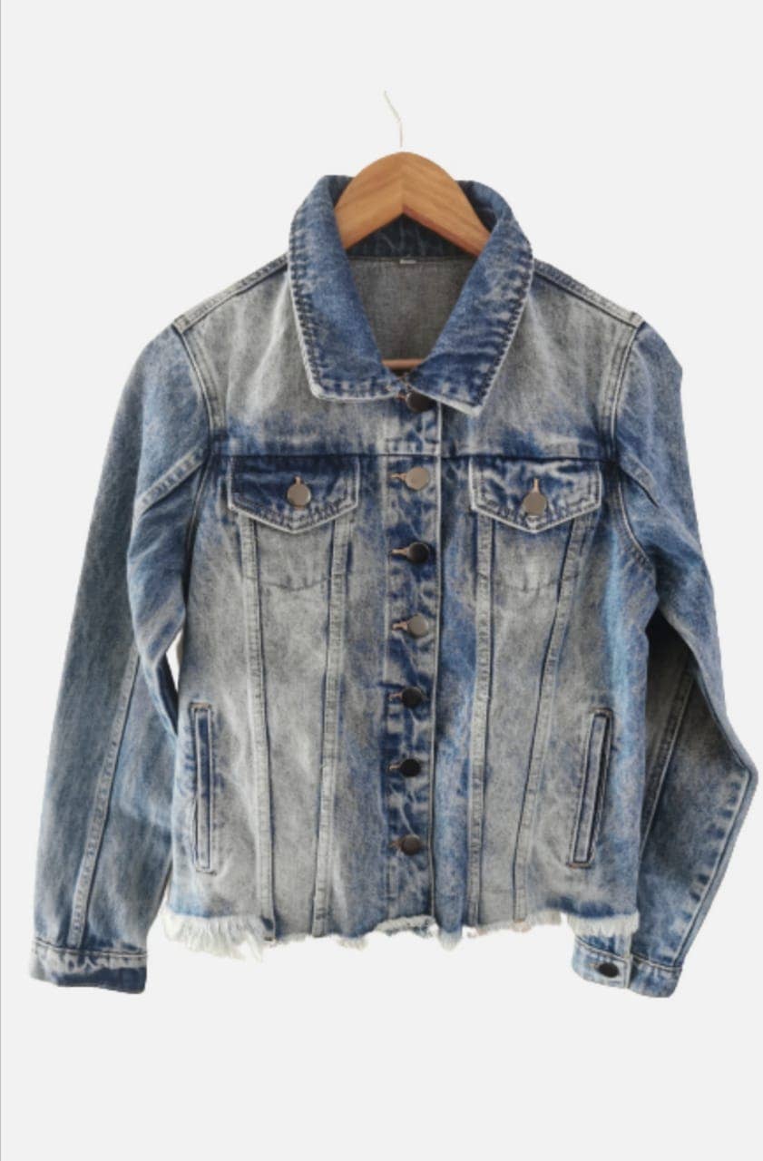 Jacket | Denim Glass Beaded Skull | S