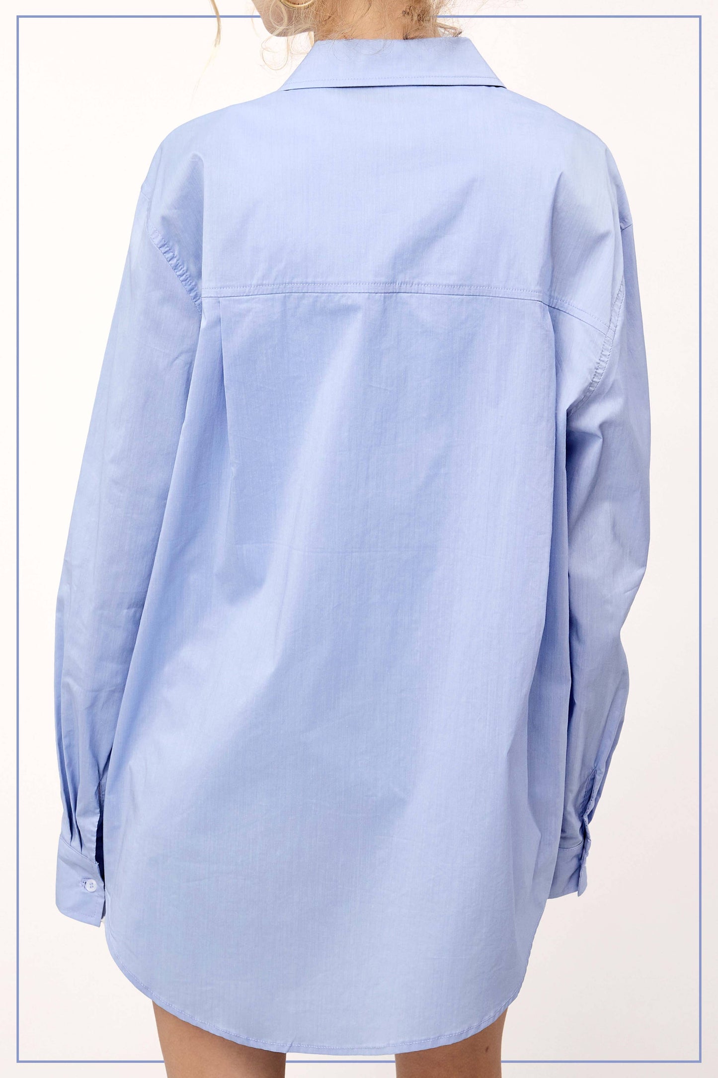 La Miel Blue Button Up Top