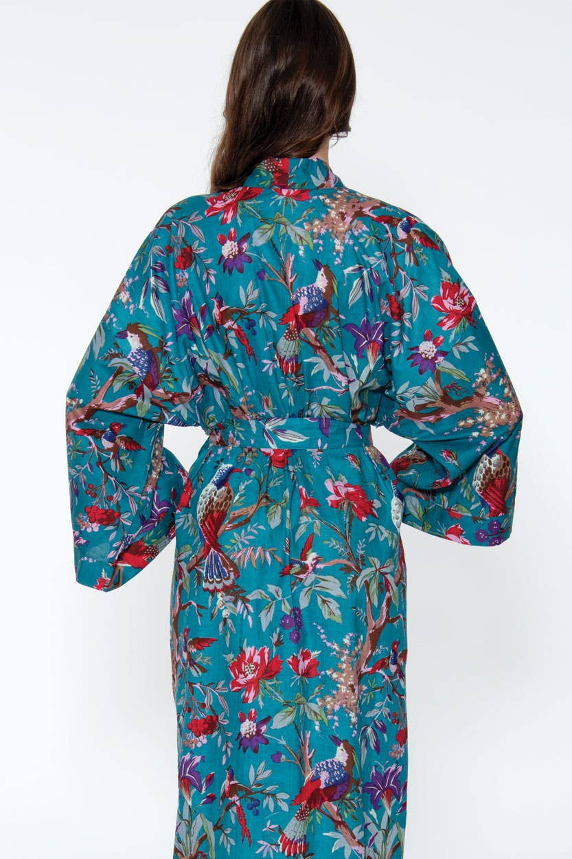 Kimono Robe | Black + Rose