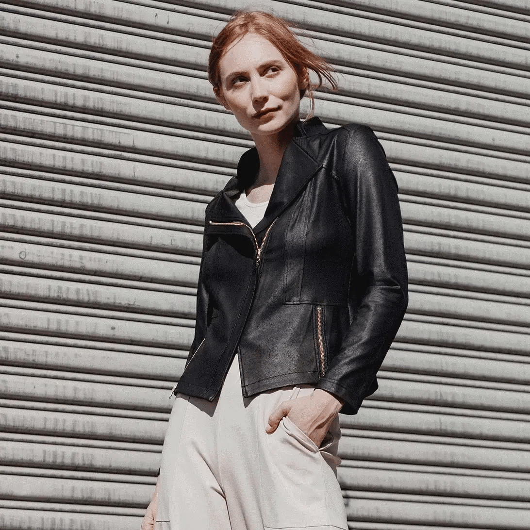 Liquid Leather Jacket | Ivory