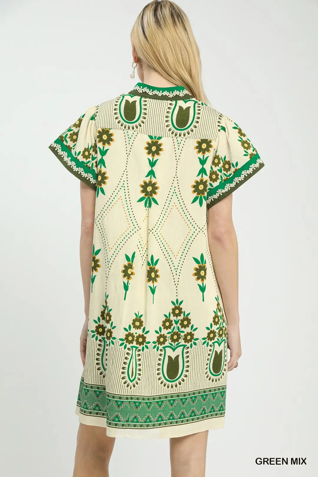 Green Print Dress