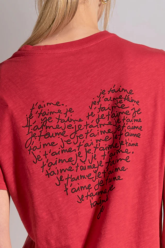Red Je T'aime Tee