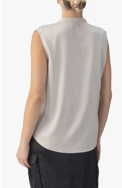 Blouse | Tie Neck Satin Shell | S