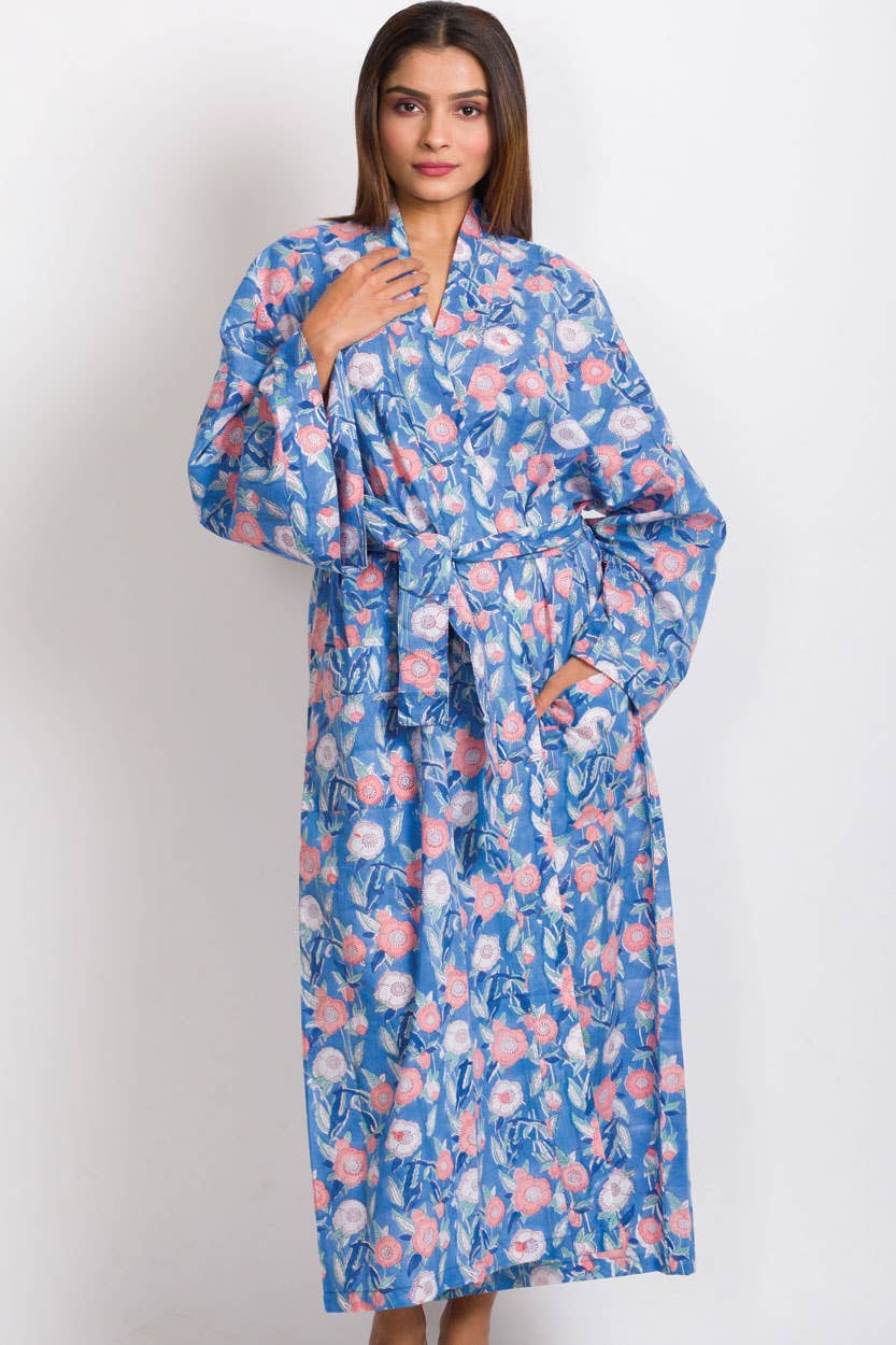 Kimono Robe | Black + Rose