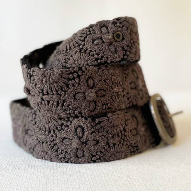 Belt | Grey Embroidered | L