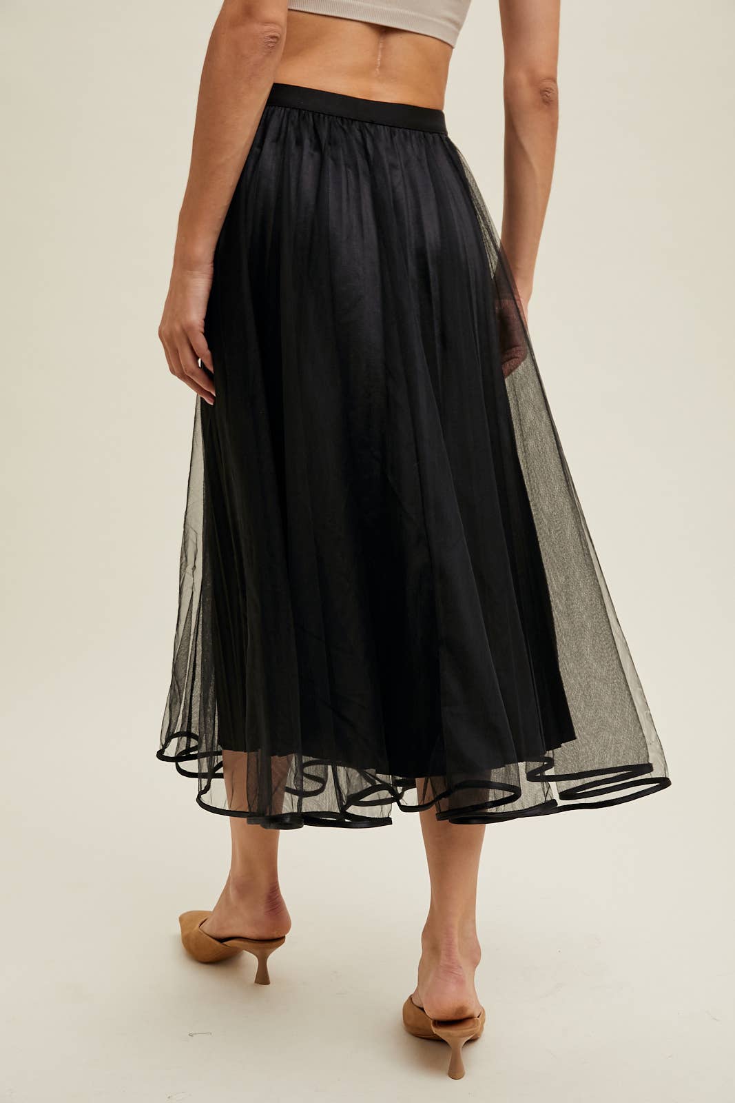 Skirt | Black Tulle Midi | S