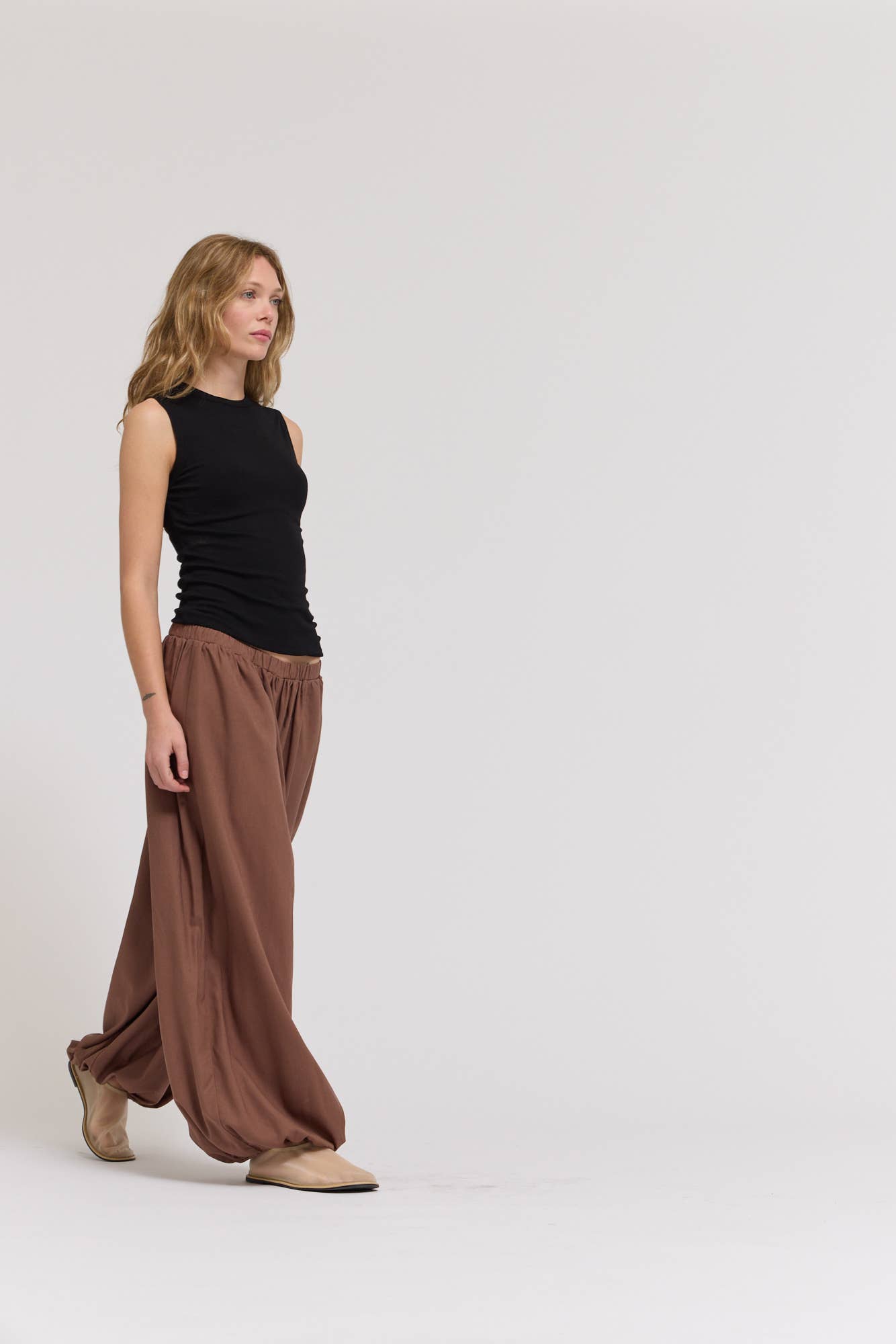 Linen Harem Pants | Tobacco