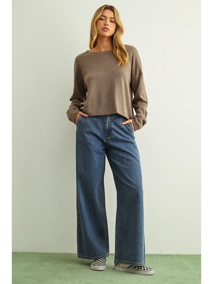 Long Sleeve Mocha Top