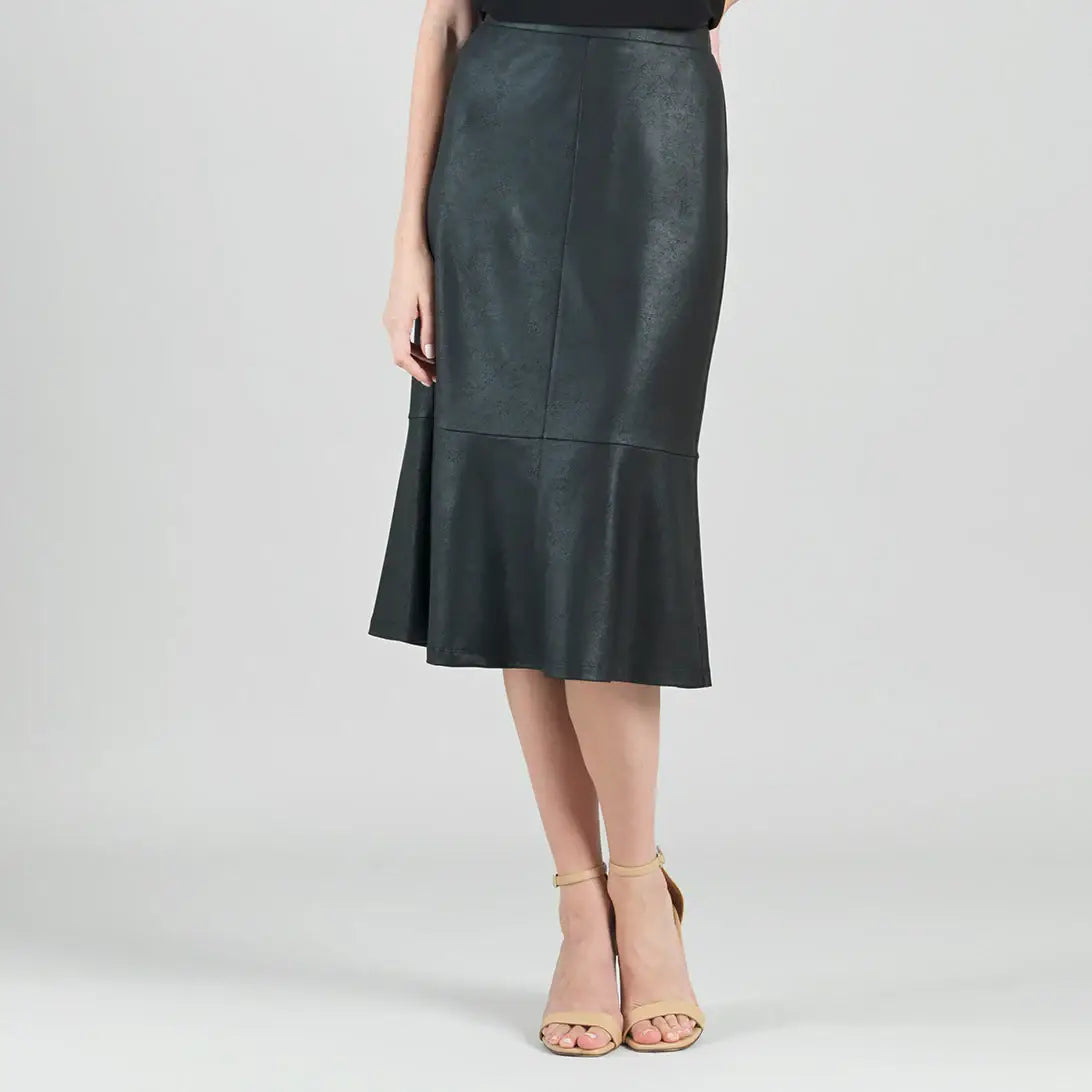 Liquid Leather ™ Flounce Skirt | Black | XS