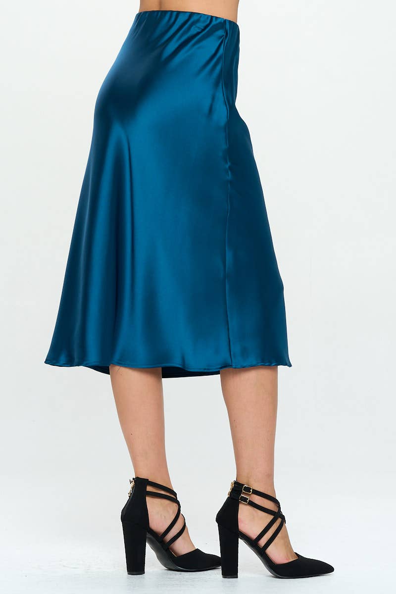 Skirt | Blue Satin