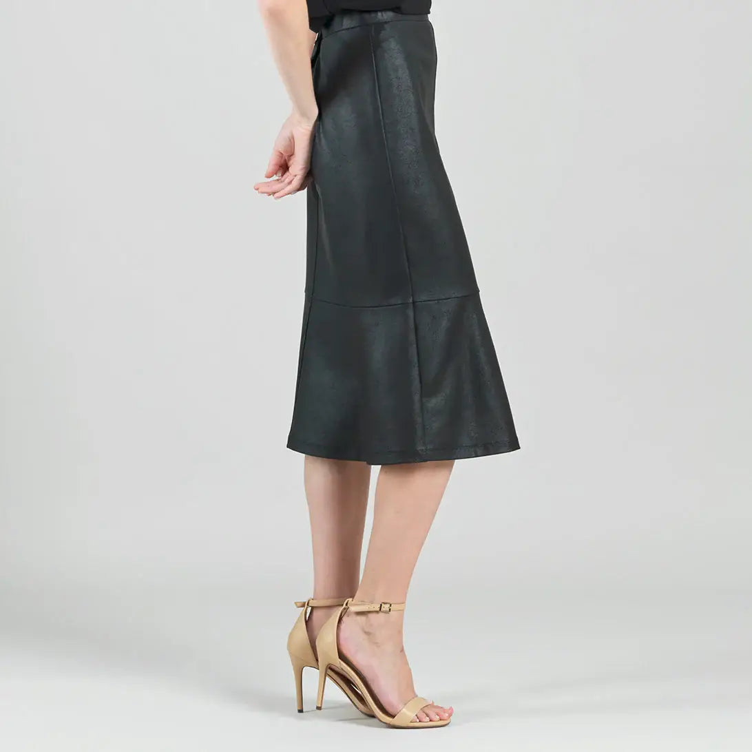 Liquid Leather ™ Flounce Skirt | Black | M