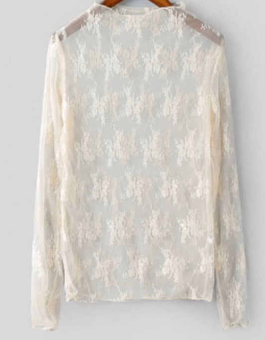 Sheer Lace Top | White