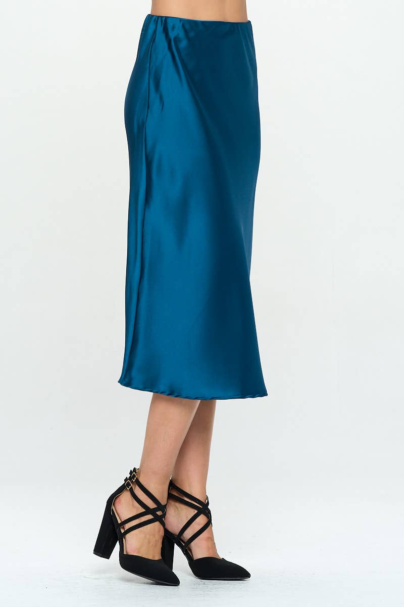 Skirt | Blue Satin