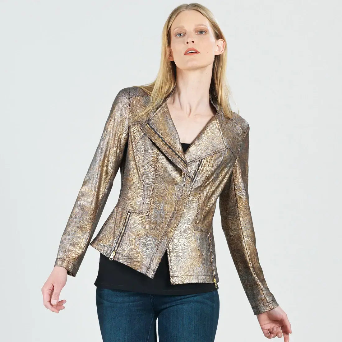 Metallic Liquid Leather™ Textured Signature Jacket | Copper | L