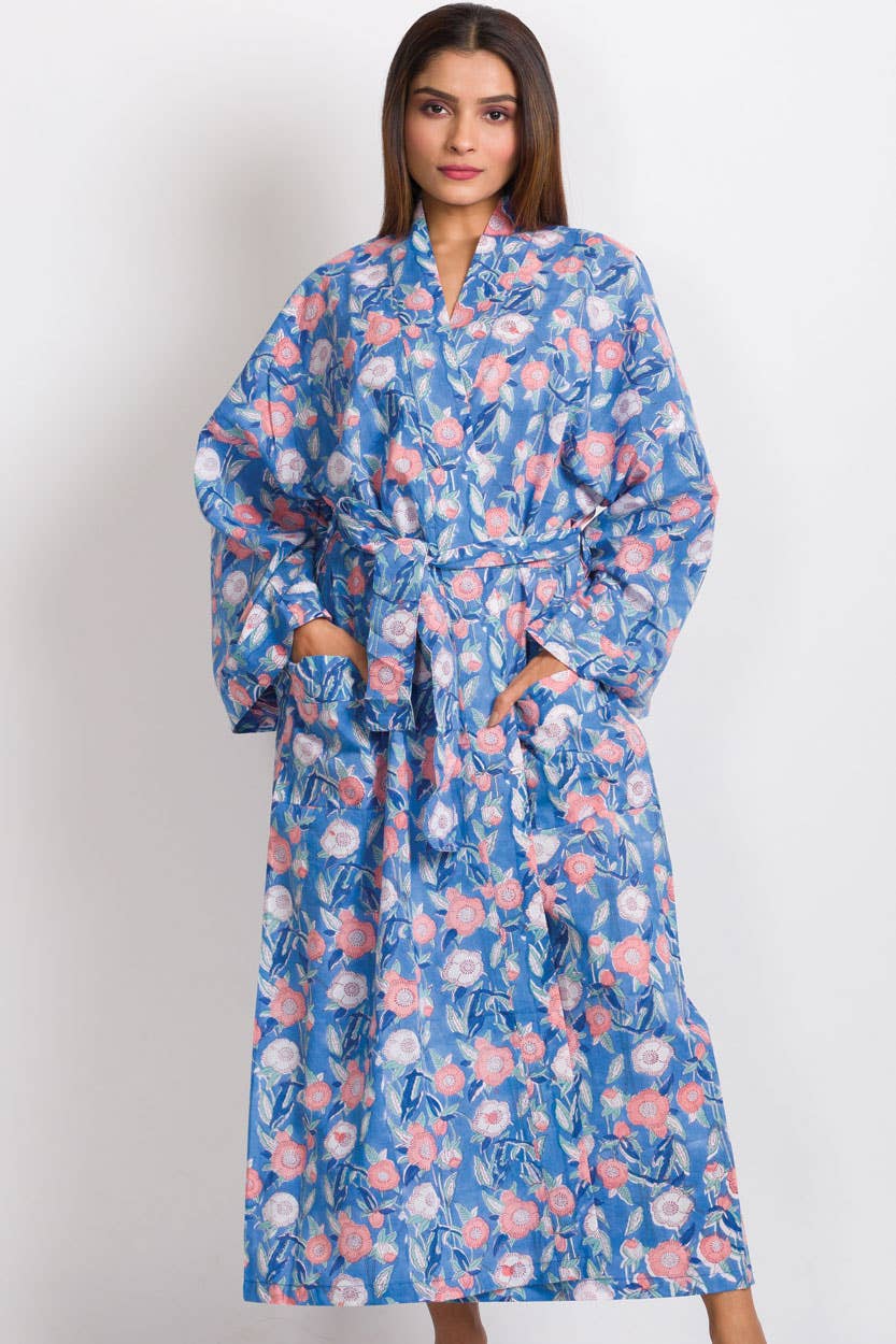 Kimono Robe | Black + Rose