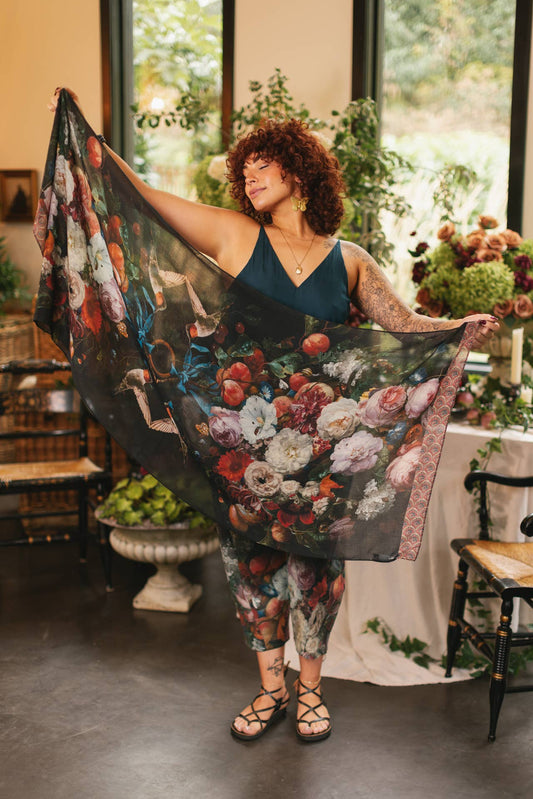 Flight of Fancy Floral Scarf