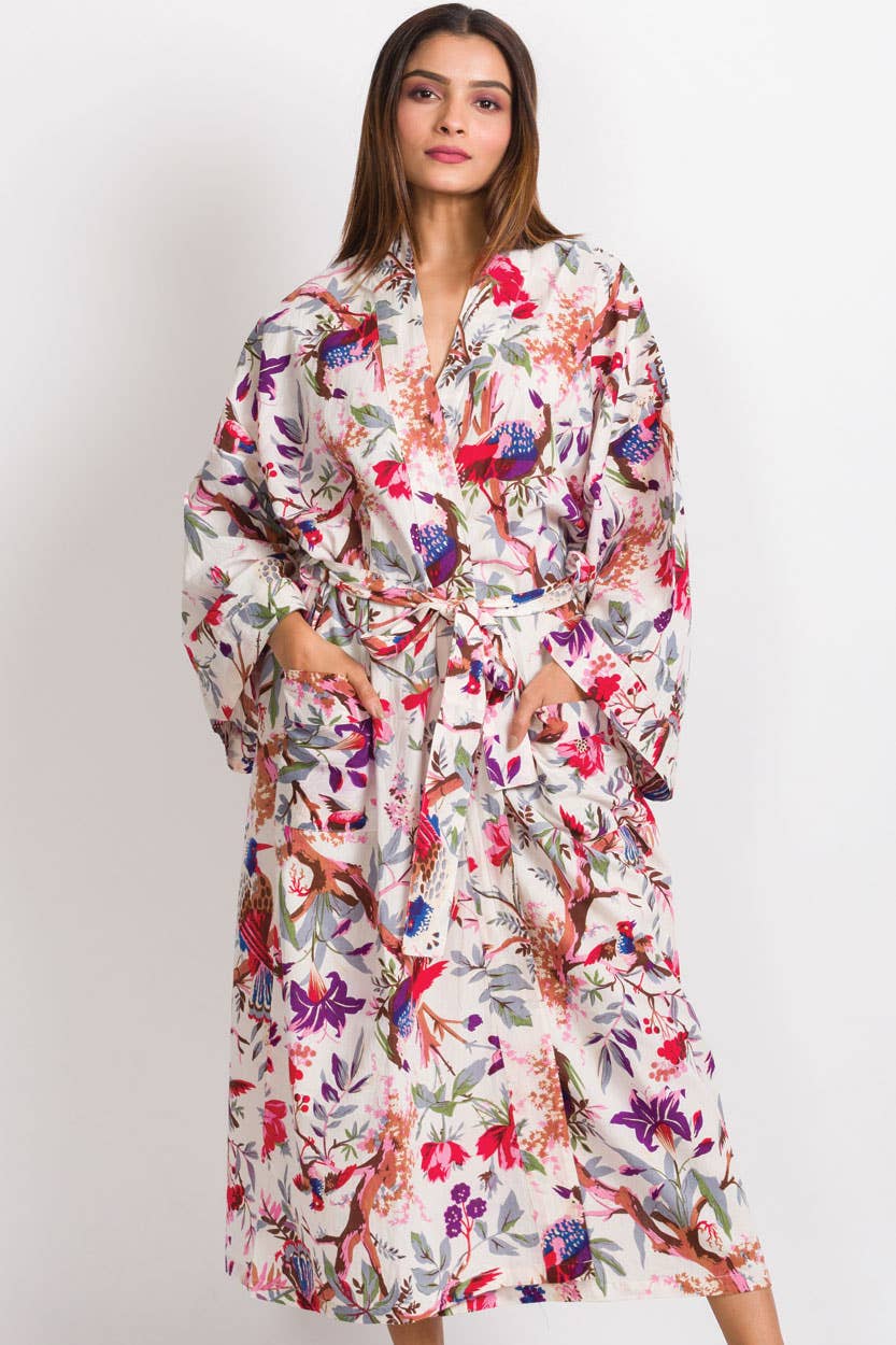 Kimono Robe | Black + Rose