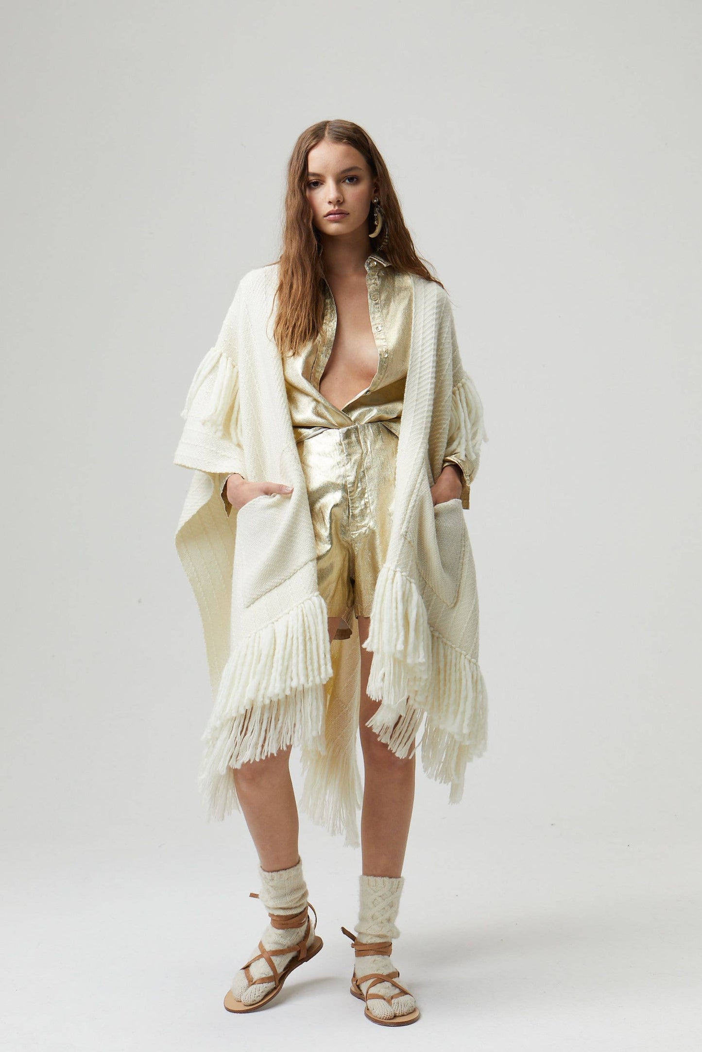 San Marino Metallic Linen Shirt | Gold | L