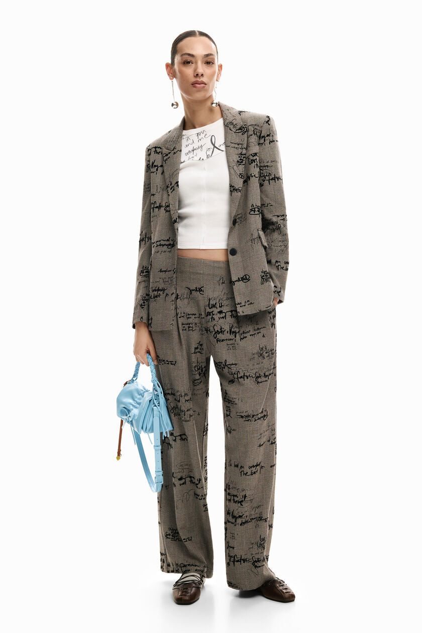 Checkered Lettering Blazer