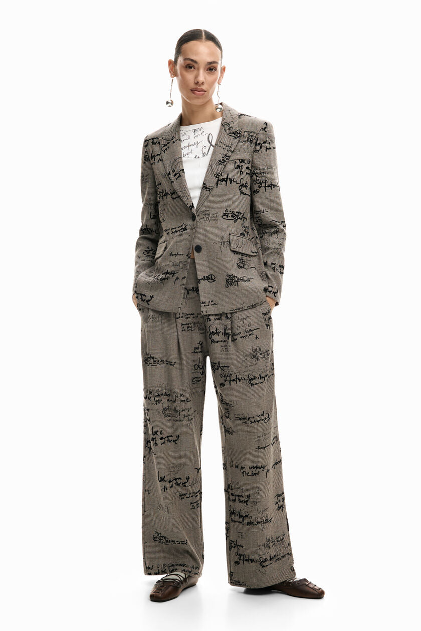 Checkered Lettering Blazer