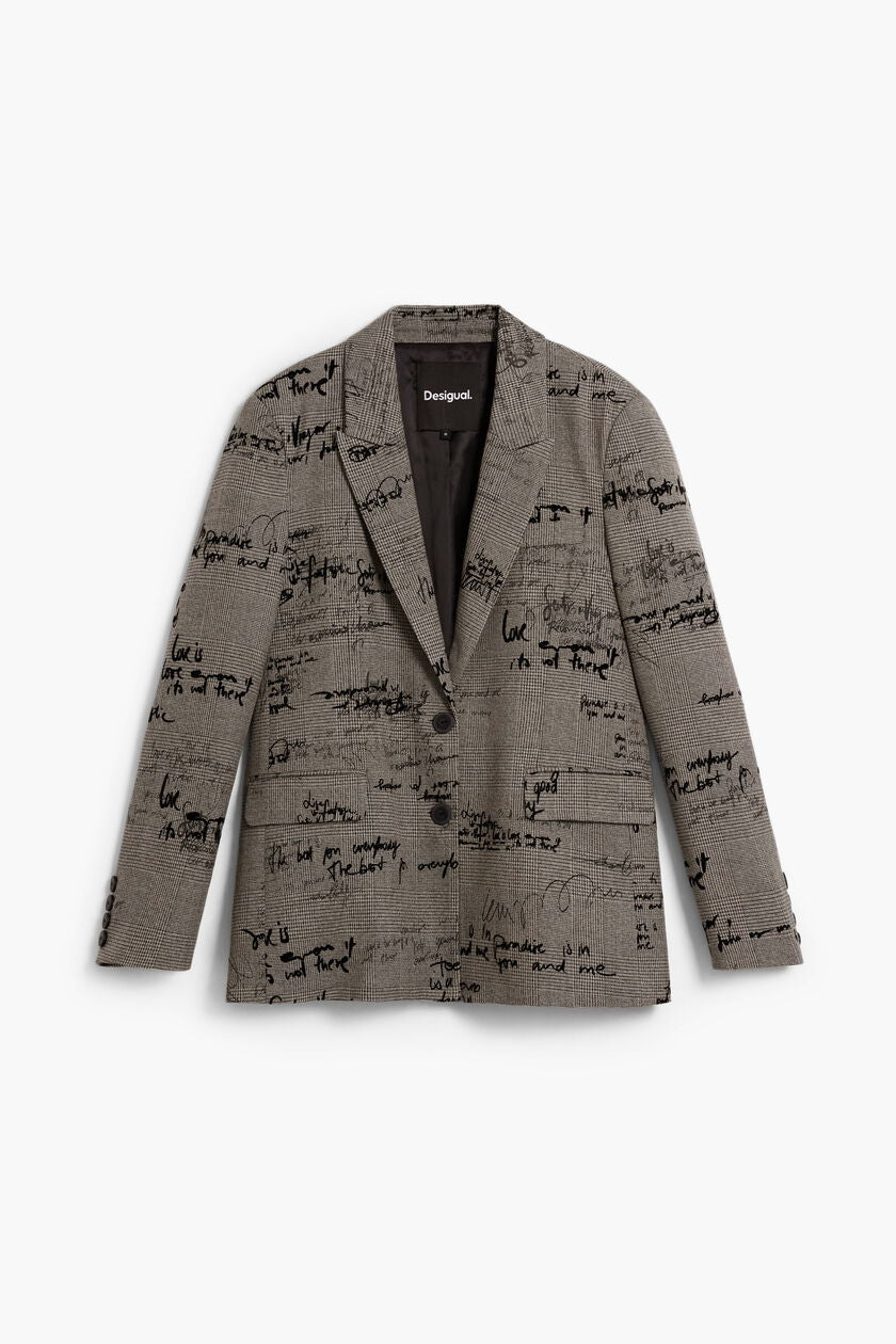 Checkered Lettering Blazer