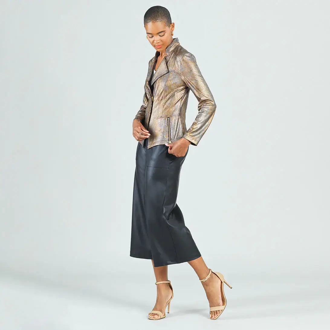 Metallic Liquid Leather™ Textured Signature Jacket | Copper | L