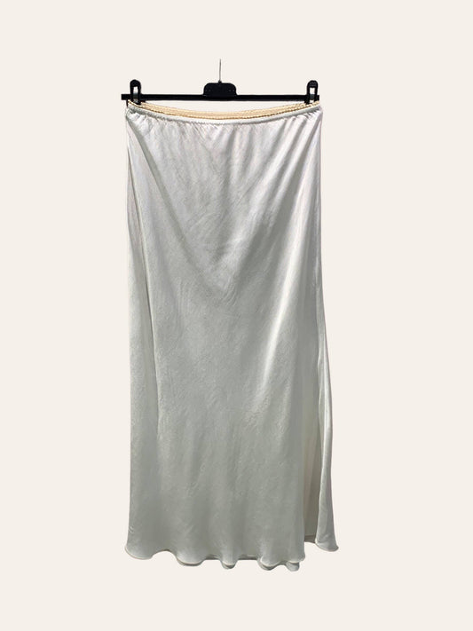 Skirt | White Italian Satin