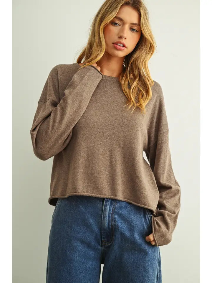 Long Sleeve Mocha Top