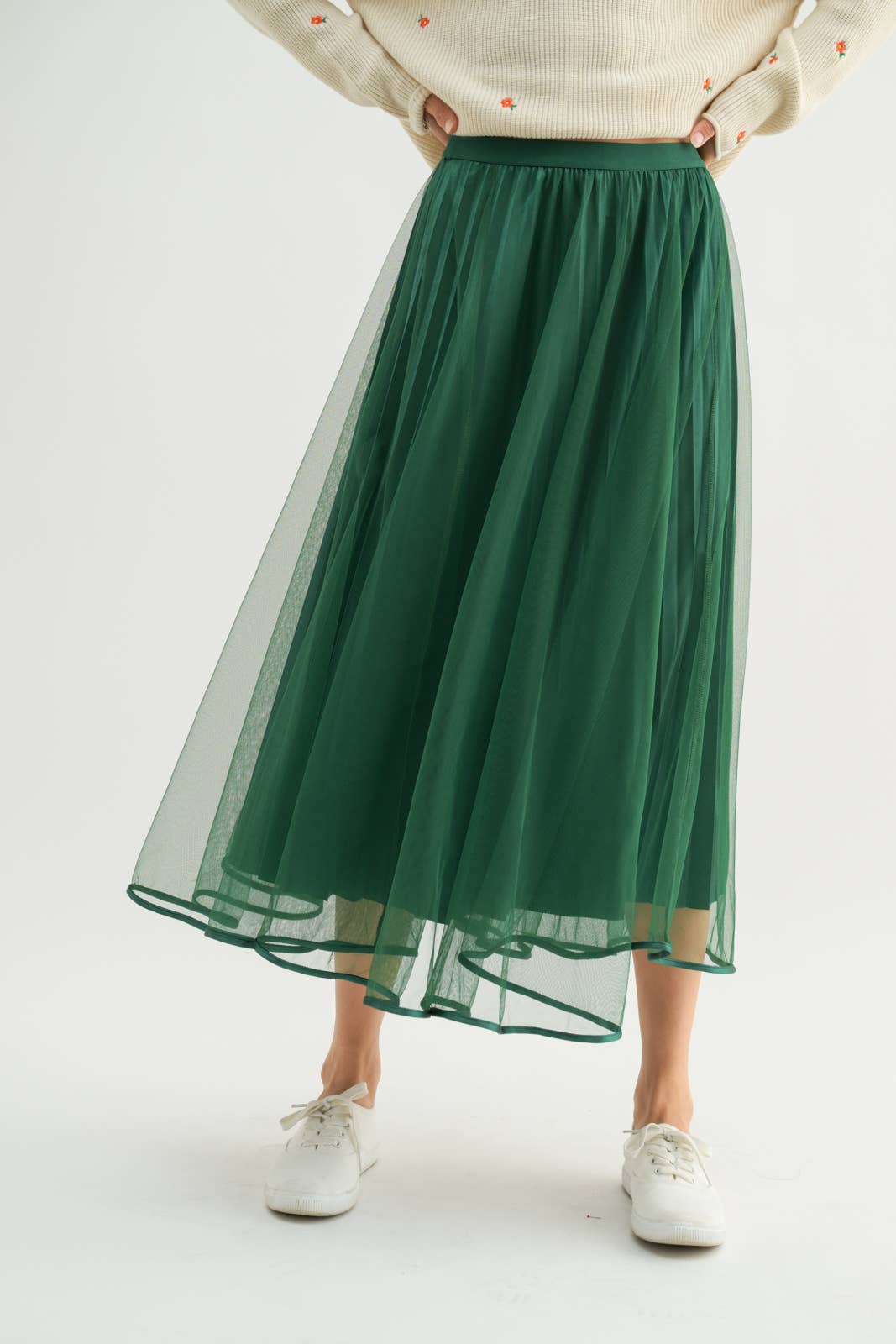 Skirt | Black Tulle Midi | S