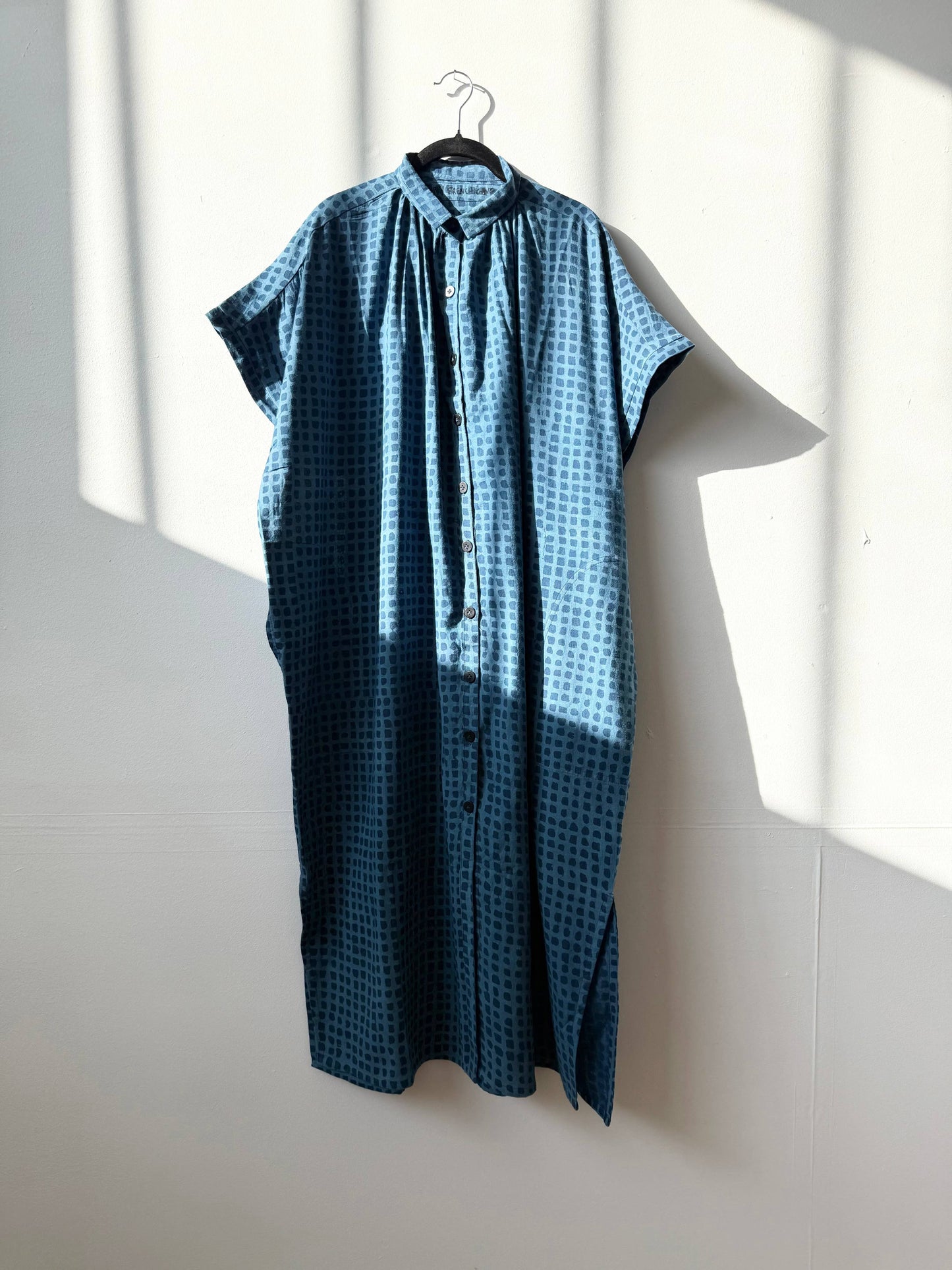 Elise Indigo Check Dress