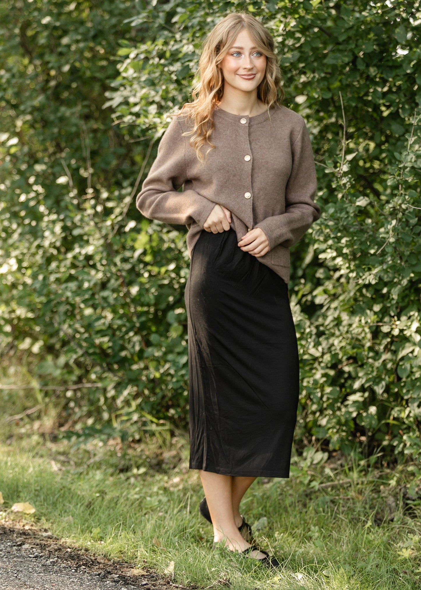 Kate Black Midi Skirt