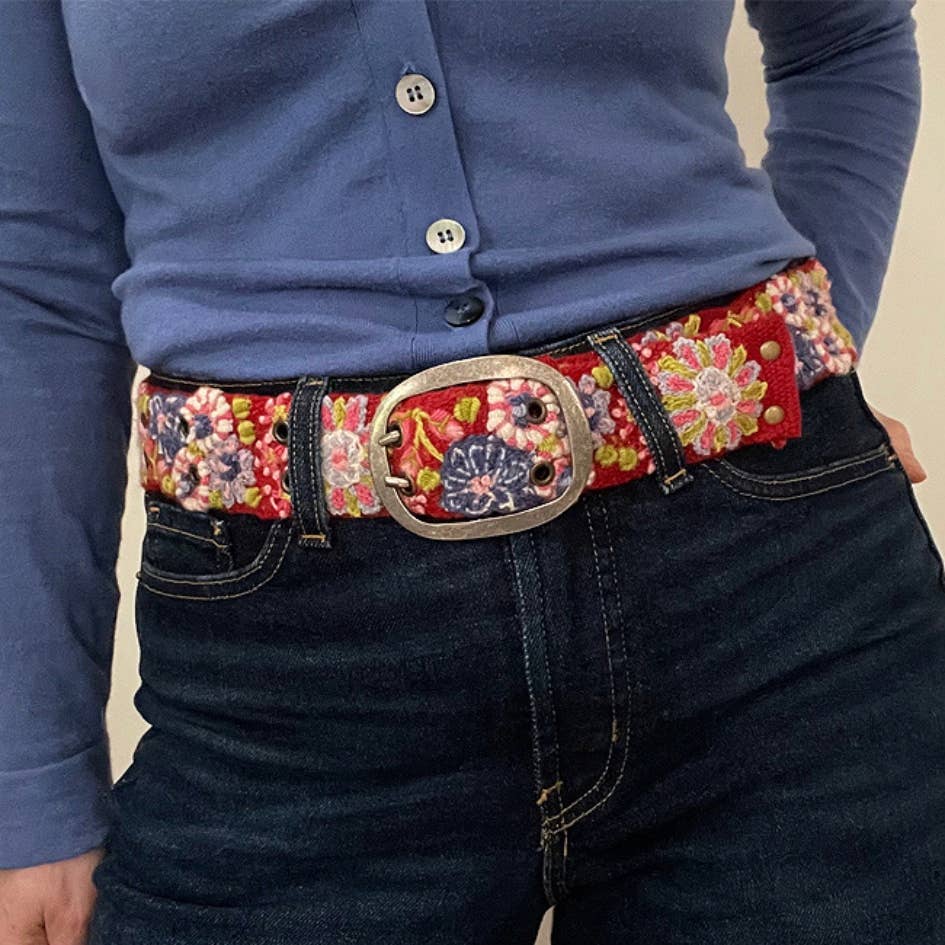 Belt | Teaberry Embroidered | L
