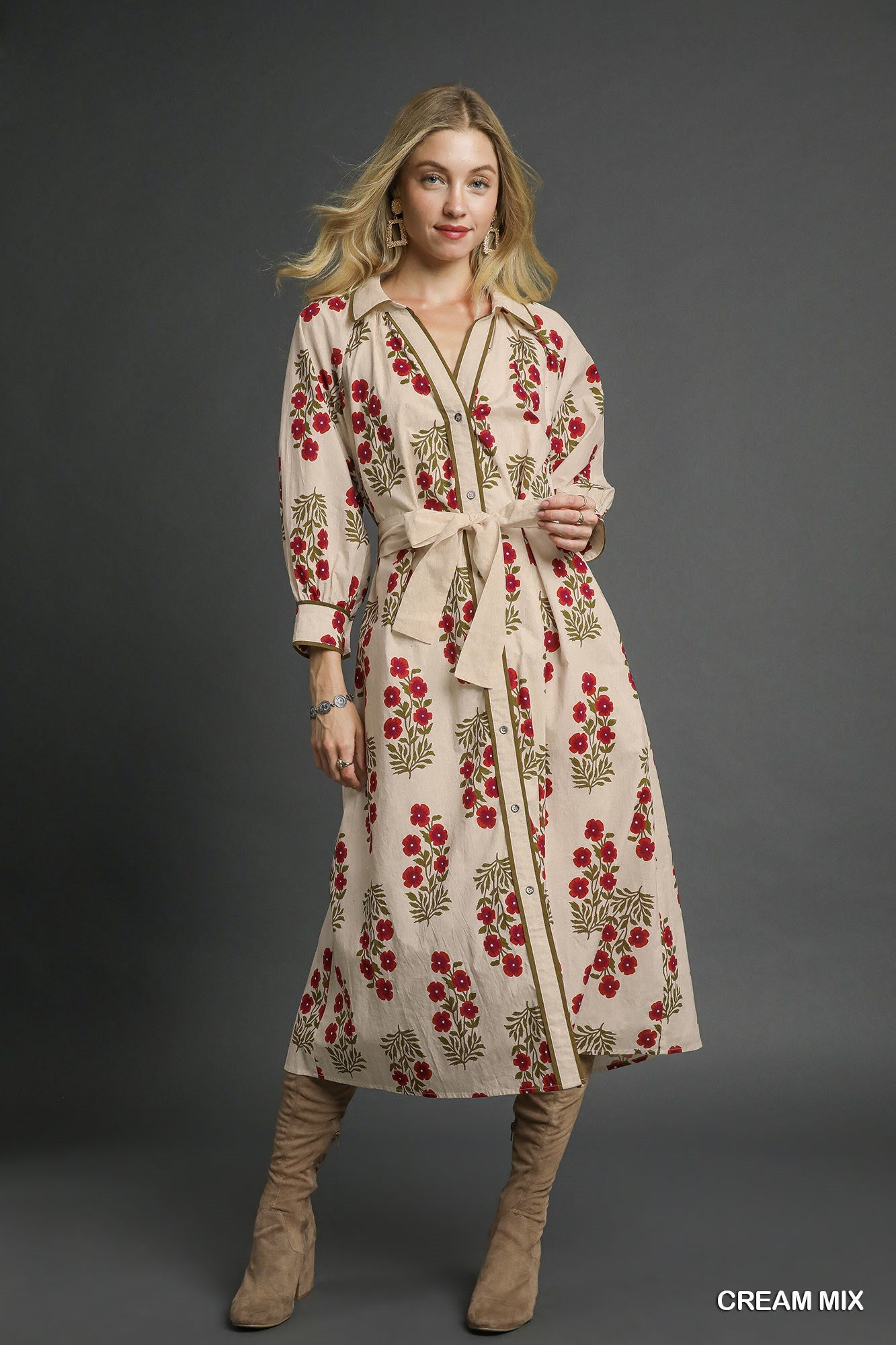 Dress | Umgee Cream Floral Maxi | M