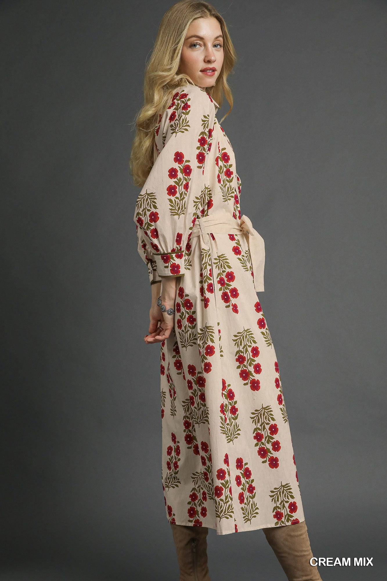 Dress | Umgee Cream Floral Maxi | M