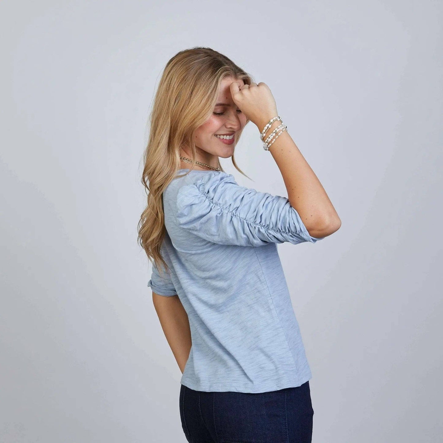 Sophie Elbow-Length Tee | Periwinkle