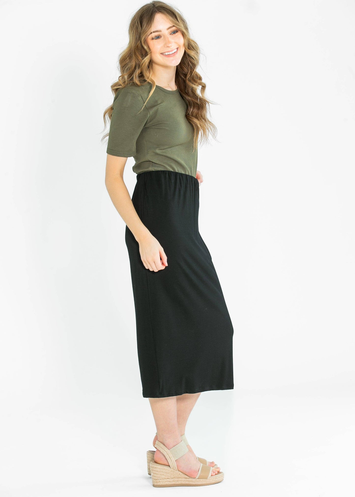 Kate Black Midi Skirt
