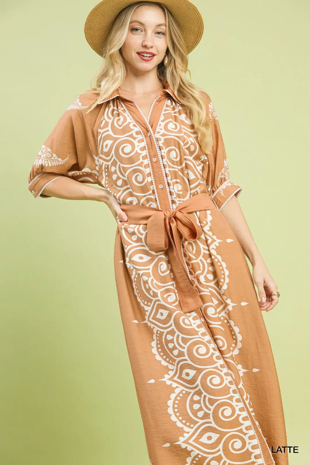 Latte Paisley Maxi Dress
