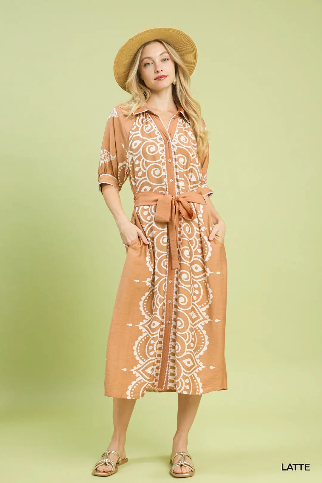 Latte Paisley Maxi Dress