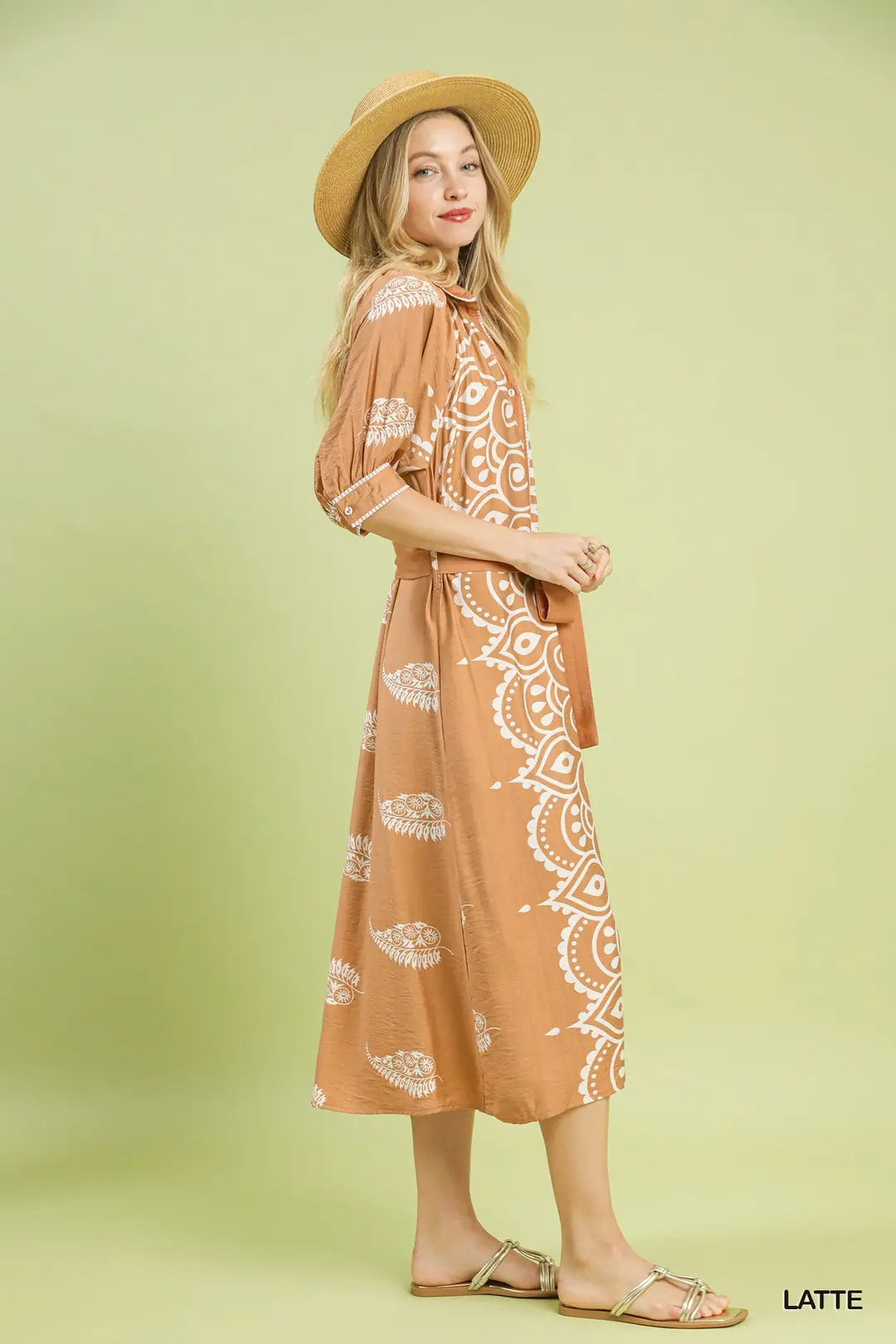 Latte Paisley Maxi Dress