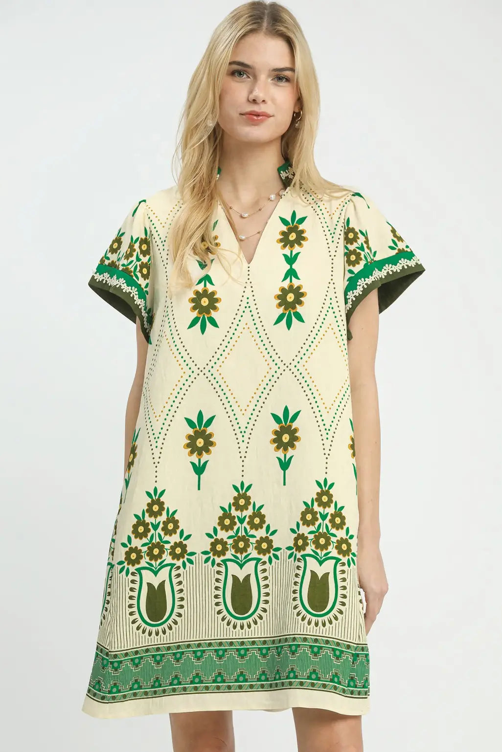 Green Print Dress