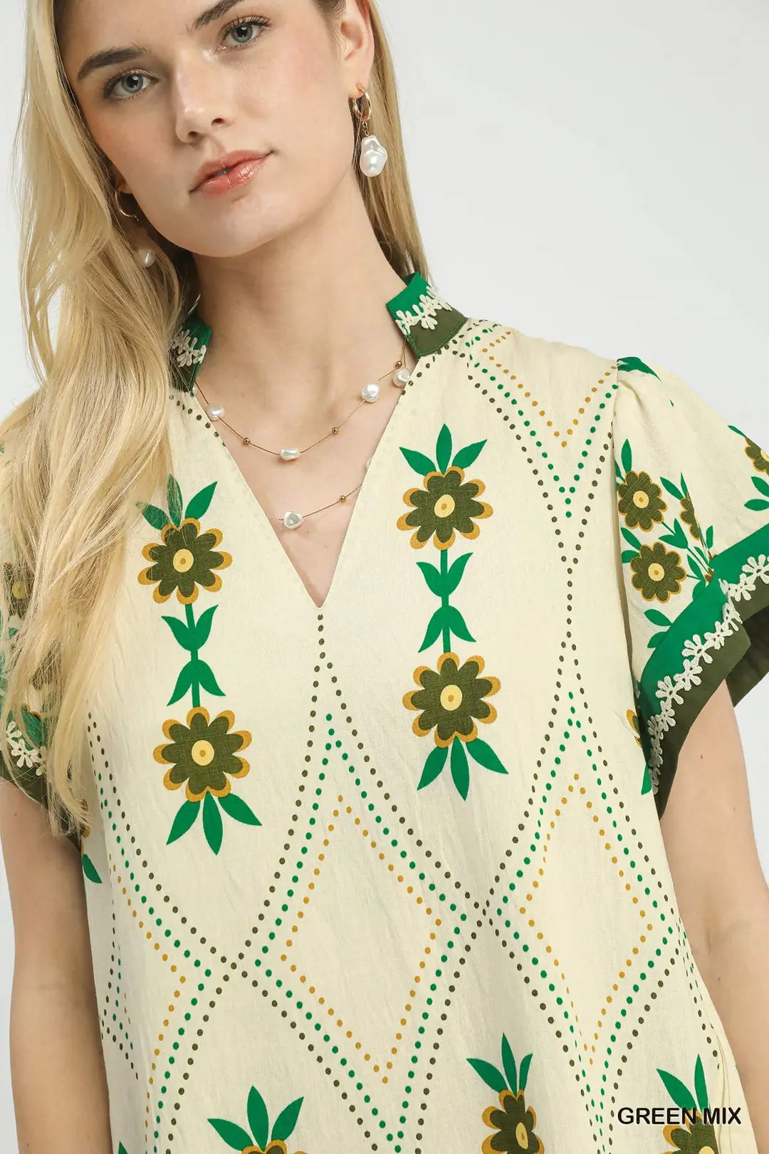 Green Print Dress