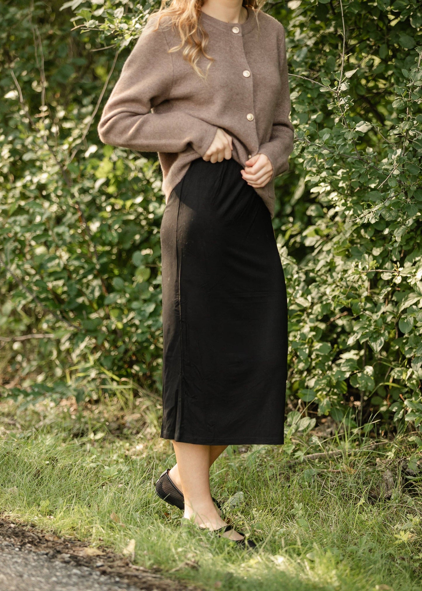 Kate Black Midi Skirt
