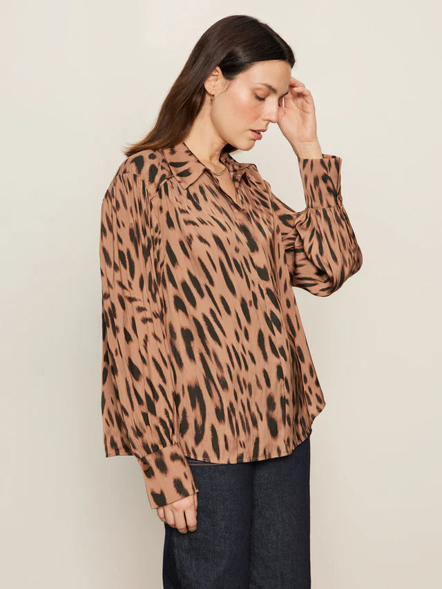 Blouse | Sanctuary Colette Mocha Leopard | XXL
