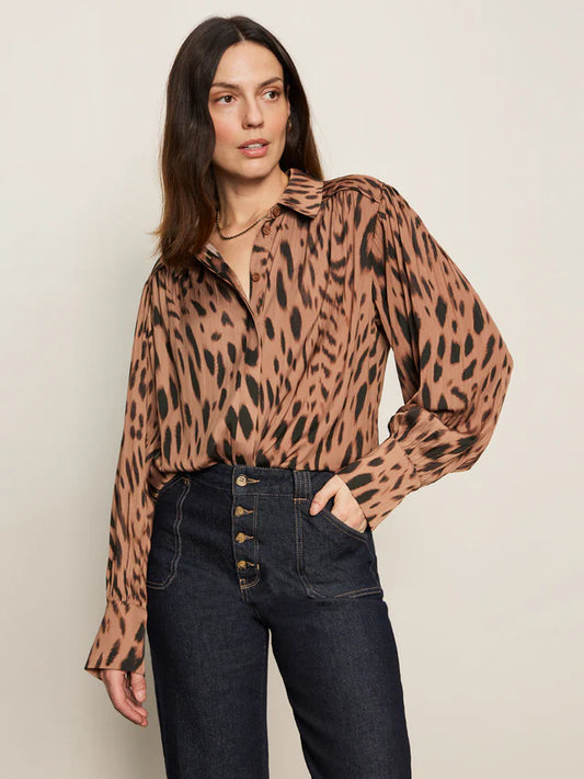 Blouse | Sanctuary Colette Mocha Leopard | XXL