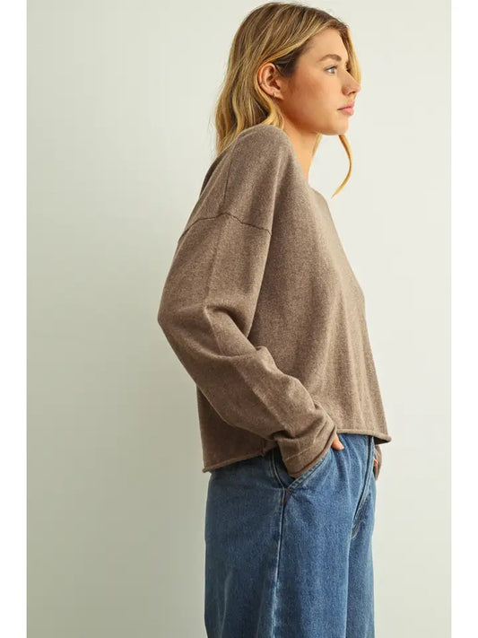 Long Sleeve Mocha Top