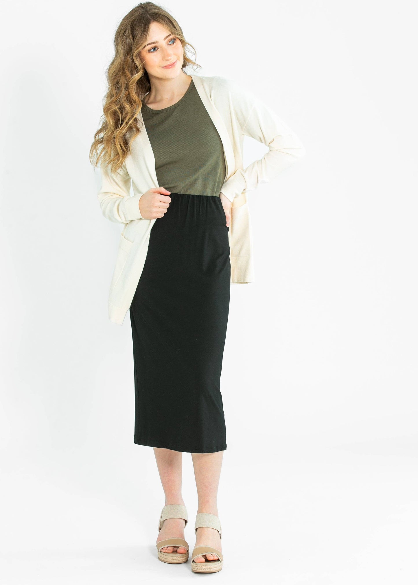 Kate Black Midi Skirt