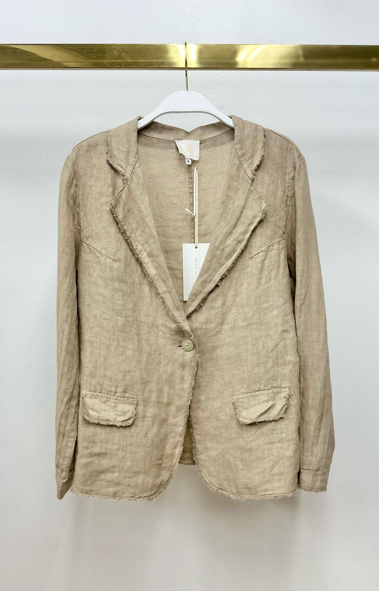 Beige Linen Blazer