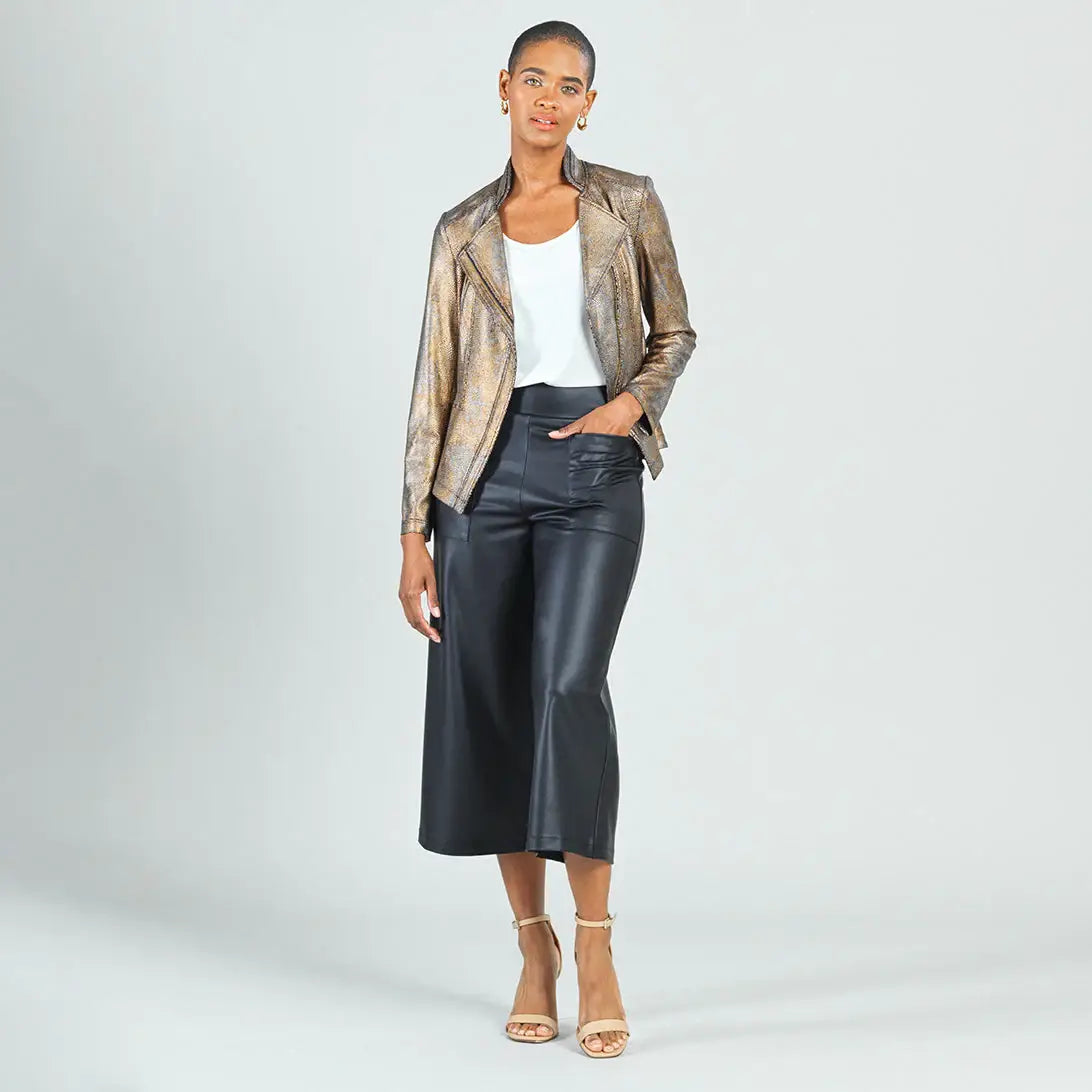 Metallic Liquid Leather™ Textured Signature Jacket | Copper | L