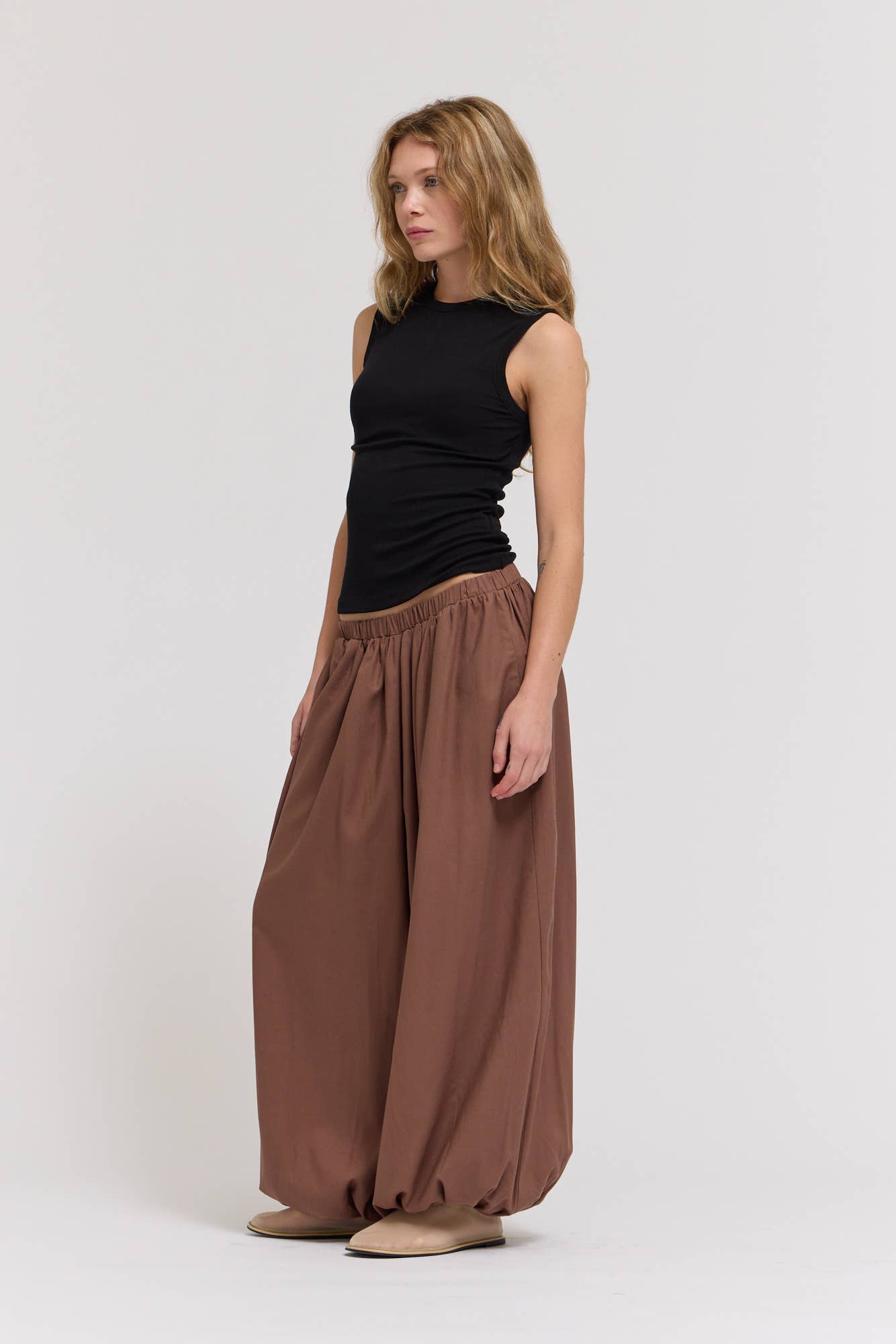 Linen Harem Pants | Tobacco