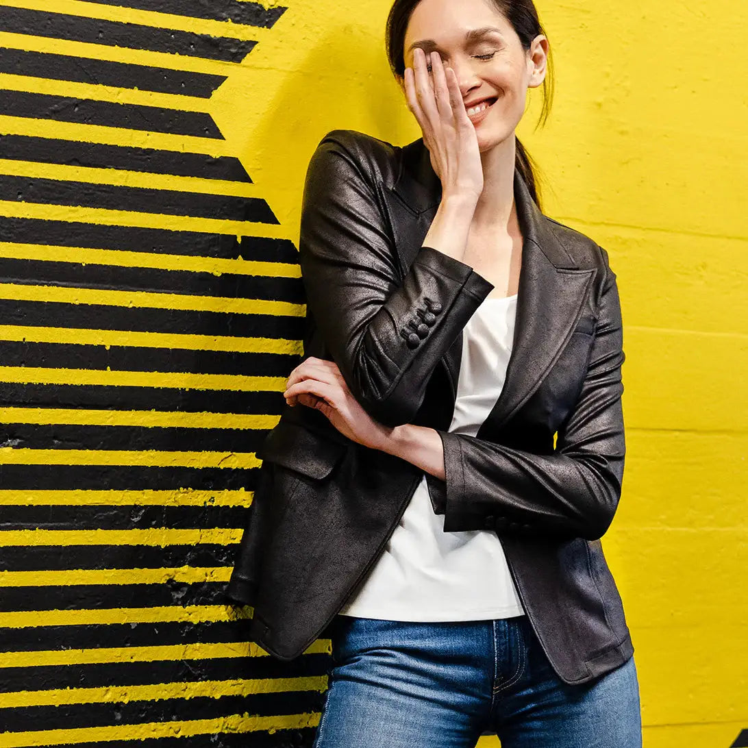 Liquid Leather™ Black Blazer | S